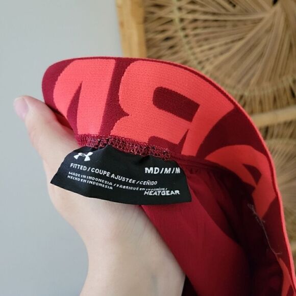 Under Armour Heat Gear Fitted Shorts Red/Pink M - Picture 6 of 9